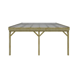 Acheter Vente-Unique Carport pergola double adossé en bois traité - avec toit en PVC - 2 voitures - 29,3 m² - ARTEMIDA de Expertland