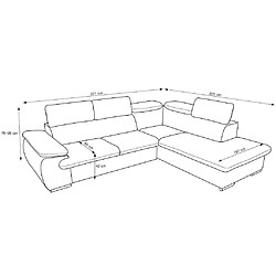 Vente-Unique Canapé d'angle convertible en tissu avec coffre de rangement FABIEN - Anthracite - Angle droit pas cher