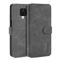 Etui en PU style rétro avec support gris pour votre Xiaomi Redmi Note 9S/Redmi Note 9 Pro Max/Redmi Note 9 Pro