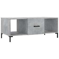 vidaXL Table basse gris béton 102x50x40 cm bois d'ingénierie