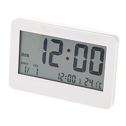 Acheter grand calendrier numérique lcd réveil température snooze table horloge blanc