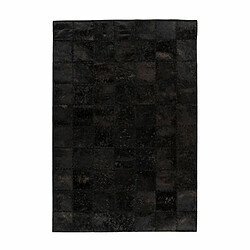 Paris Prix Tapis Patchwork en Cuir Fait Main Voila Noir 160 x 230 cm