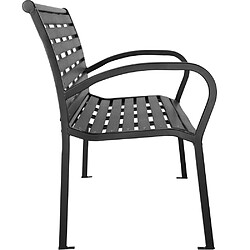 Acheter Helloshop26 Banc de jardin meuble acier laqué 126 cm noir 2208150