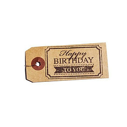 Artemio Etiquettes kraft & Tampon Happy Birthday Etiquettes Kraft + Tampon - Décoration créative - 50 Etiquettes