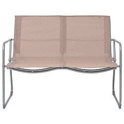 vidaXL Salon de jardin 4 pcs Tissu et acier Taupe