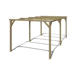 Acheter Vente-Unique Carport pergola simple autoporté en bois traité - 1 voiture - 15 m² - ACHILLE