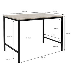 Acheter ML-Design 3 Pièces meubles de salle à manger cuisine 1 table 2 banquettes chêne Sonoma