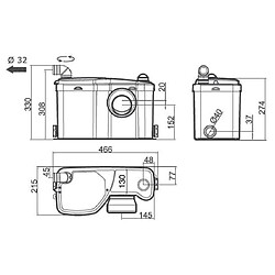 Avis Broyeur adaptable W12PRO WC + lavabo et douche - WATERMATIC - FRW12PRA6319