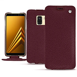 Housse cuir Samsung Galaxy A8+ (2018) - Rabat vertical - Lie de vin ( Pantone #412234 ) - NOREVE