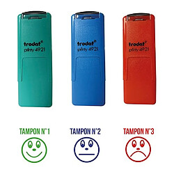 Trodat Tampon encreur "Evaluation avec Smileys" - Lot de 3