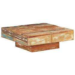 ComfortXL Table Basse 80x80x28 Cm Bois De Récupération Massif