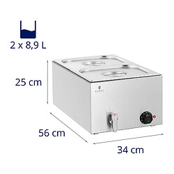 Helloshop26 Bain-marie chauffe-plat bain-marie professionnel 600 watts 2 x GN 1/2 robinet de vidange 14_0004218 pas cher