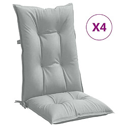 vidaXL Coussins de chaise à dossier haut lot de 4 gris clair mélangé