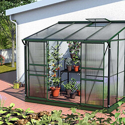 Vitavia Serre de jardin en polycarbonate 4 mm et aluminium vert emeraude avec embase Ida 201. x 262.10 x 220.80 cm.