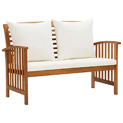 Maison Chic Banc de jardin avec coussins | Banquette de jardin | Chaise Relax 119 cm Bois solide d'acacia -MN31457