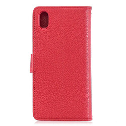 Avis Wewoo Housse Coque Pour Huawei Y5 2019 Lychee Texture en cuir à rabat horizontal avec support et fentes cartes et portefeuille et cadre photo rouge