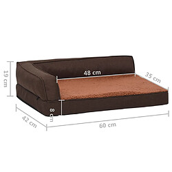 vidaXL Matelas de lit ergonomique de chien 60x42 cm Polaire aspect lin pas cher