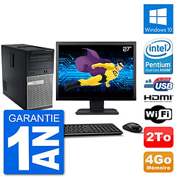 PC Dell 3010 MT Ecran 27" G2020 RAM 4Go Disque Dur 2To HDMI Windows 10 Wifi - Occasion