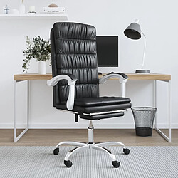 Maison Chic Fauteuil inclinable de bureau,Fauteuil luxe de relaxation Noir Similicuir -MN22436