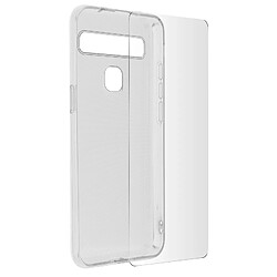 Avizar Coque TCL 10L Silicone Souple Film Verre Trempé 9H Transparent