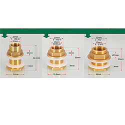Raccords De Jardin En Laiton Massif Pour Connecteur De Réservoir D'eau M1 / 2 '' M3 / 4 '' M1 '' DN15 pas cher