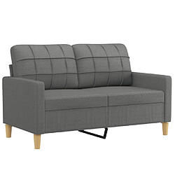 Avis Maison Chic Ensemble de canapés 2 pcs coussins, Canapé droit Sofa pour Salon gris foncé tissu -GKD867297