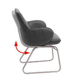 Acheter Mendler Chaise de salle à manger HWC-G72, fauteuil, mécanisme basculant, tissu, acier inox brossè ~ gris