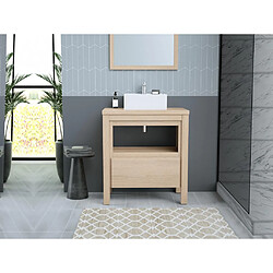 Vente-Unique Meuble de salle de bain avec vasque à poser - Placage chêne - 80 cm - COSMOTI