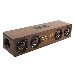 Universal TV en bois Soundbar Portable Haut-parleur Bluetooth Portable Colonne sans fil Théâtre Home Théâtre Basse Stéréo Multi Fonction Subwoofer avec TF FM | Haut-parleurs portatifs (Brown)