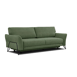 Courtois Laville Canapé convertible 3 places tissu vert - LOREM