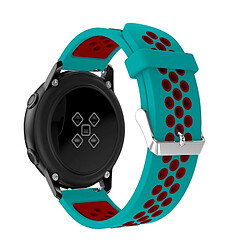 Wewoo Boucle métallique bande de montre bracelet en silicone trou rond bicolore pour Galaxy Watch Active 20mm pas cher