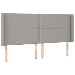 vidaXL Tête de lit avec oreilles Gris clair 203x16x118/128 cm Tissu