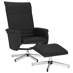 vidaXL Fauteuil inclinable avec repose-pied noir similicuir