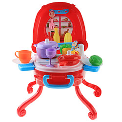 Jeu de rôle de cuisine Kit de jeu de simulation de jouets pour enfant avec étui portable rouge