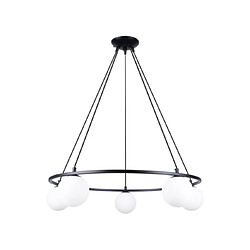 Luminaire Center Suspension Yoli Acier,Verre Noir