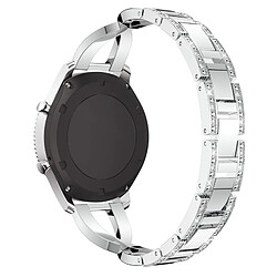 Wewoo Bracelet pour montre connectée en acier inoxydable massif serti de diamants de Samsung Gear S3 argent