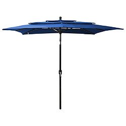 ComfortXL Parasol à 3 Niveaux Avec Mât En Aluminium Bleu Azuré 2,5x2,5 M