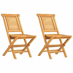 Maison Chic Lot de 2 Chaises de jardin,Fauteuil d'extérieur pliantes 47x63x90 cm bois massif teck -MN12651