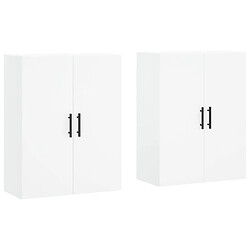 Maison Chic Lot de 2 Armoires murales,Meuble de Rangement,Armoire Suspendue blanc 69,5x34x90 cm -MN96594