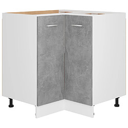 vidaXL Armoire plancher d'angle Gris béton 75,5x75,5x80,5 cm Aggloméré