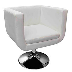 Helloshop26 Fauteuil siège tabouret lounge club design moderne réglable blanc 1102020/3 