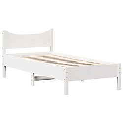 Vidaxl Cadre de lit Blanc 90x190 cm Bois de pin massif