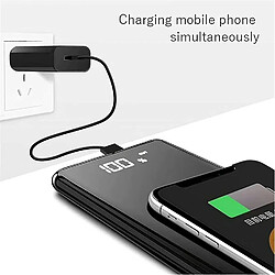 Acheter Universal Banque d'alimentation sans fil, banc d'alimentation de 10000mAh de haute capacité, QI Portable Chargeur sans fil rapide USB Type C Batteries externes, noir