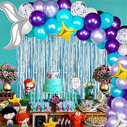 Euro Mega Guirlande de Ballon Anniversaire Fête Mariage Arche Ballon Guirlande Noël Fête de Fin d'Année Bleu Violet Blanc