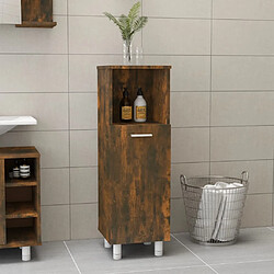 Maison Chic Armoire de bain,Meuble de rangement de salle de bain,Meuble haut Chêne fumé 30x30x95 cm Bois d'ingénierie -GKD245636