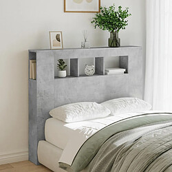 Avis Maison Chic Tête de lit scandinave à LED,meuble de chambre gris béton 120x18,5x103,5cm bois d'ingénierie -MN95291