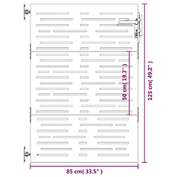 vidaXL Portail de jardin 85x125 cm acier corten conception de carré pas cher