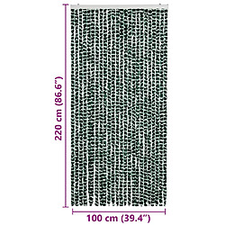 vidaXL Moustiquaire Vert et blanc 100x220 cm Chenille pas cher