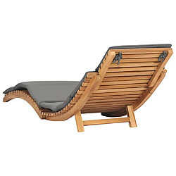 Acheter Maison Chic Chaise longue pliable avec coussin | Bain de soleil Relax | Transat gris foncé Bois de teck -GKD72810