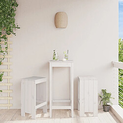 vidaXL Tabourets de bar lot de 2 blanc 40x36x75 cm bois massif de pin